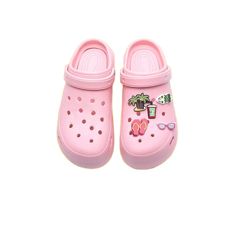 

Factory Wholesale 2021 Thick Bottom Women's Clogs Fashion Ladies Garden Slippers Sandals Soft Beach Croc Custom For Women, 4kinds