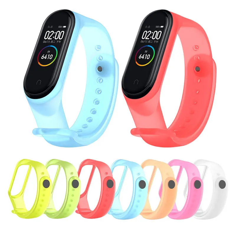 

Original Belden Transparent Smart Bracelet For Xiaomi Mi Band 3 4 Strap Silicon Strap TPU WristBand For Mi Bracelet 3/4, As picture
