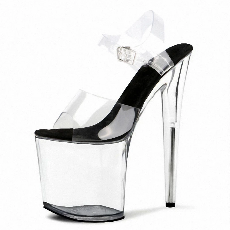 8 Inch Crystal Platform Sandals Model Training Special High Heels Female Wedding Nightclub 20cm Transparent Pole Dance Shoes