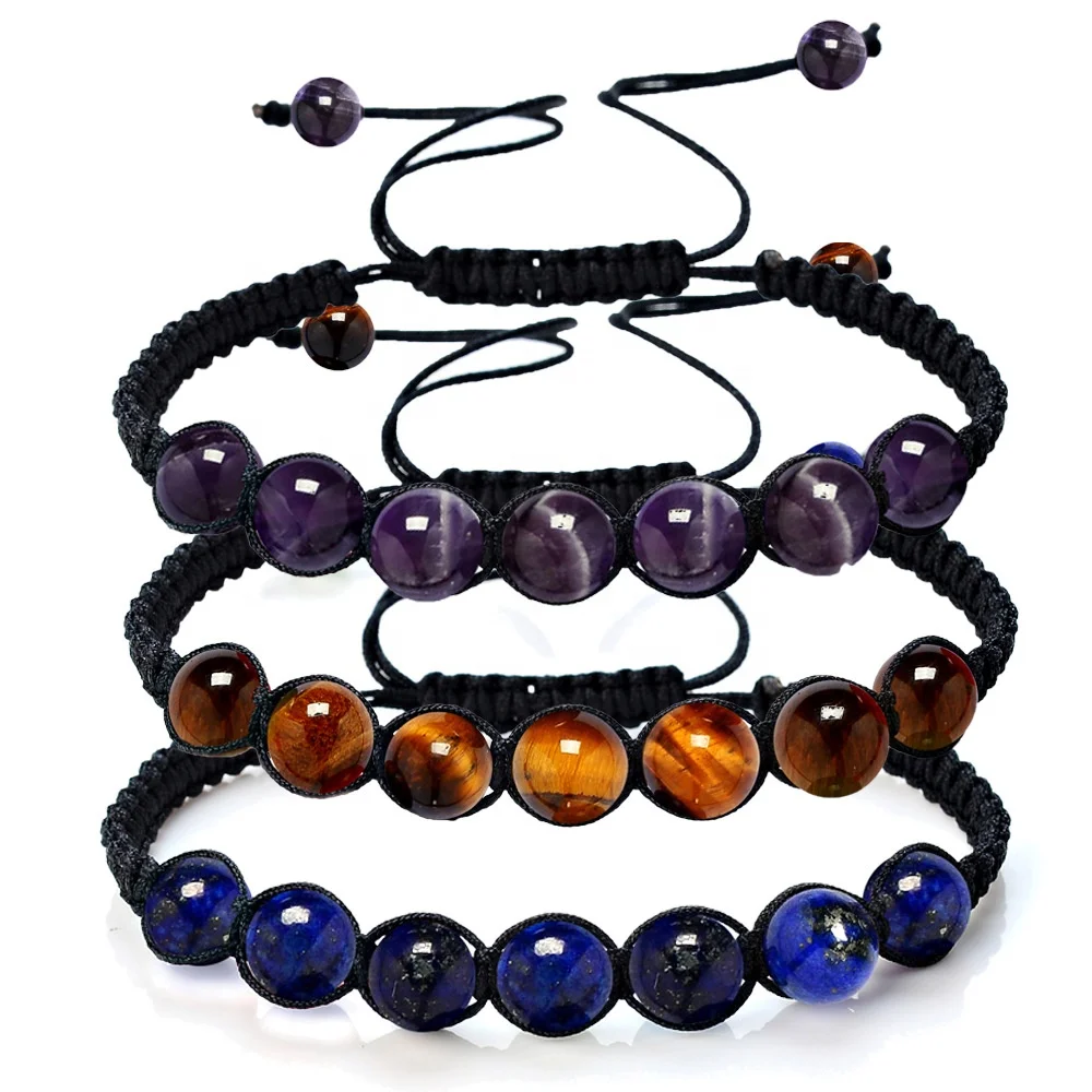 

2023 New Design Hand-woven Adjustable 8MM Natural Stone Bracelet For Men And Women