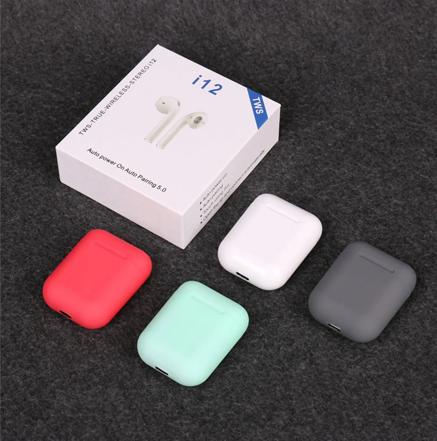 Wireless Earphone BT 5.0 Headphone i12 TWS  touch control pop-up window headset macaron i12 sport earbuds inpods i12 TWS