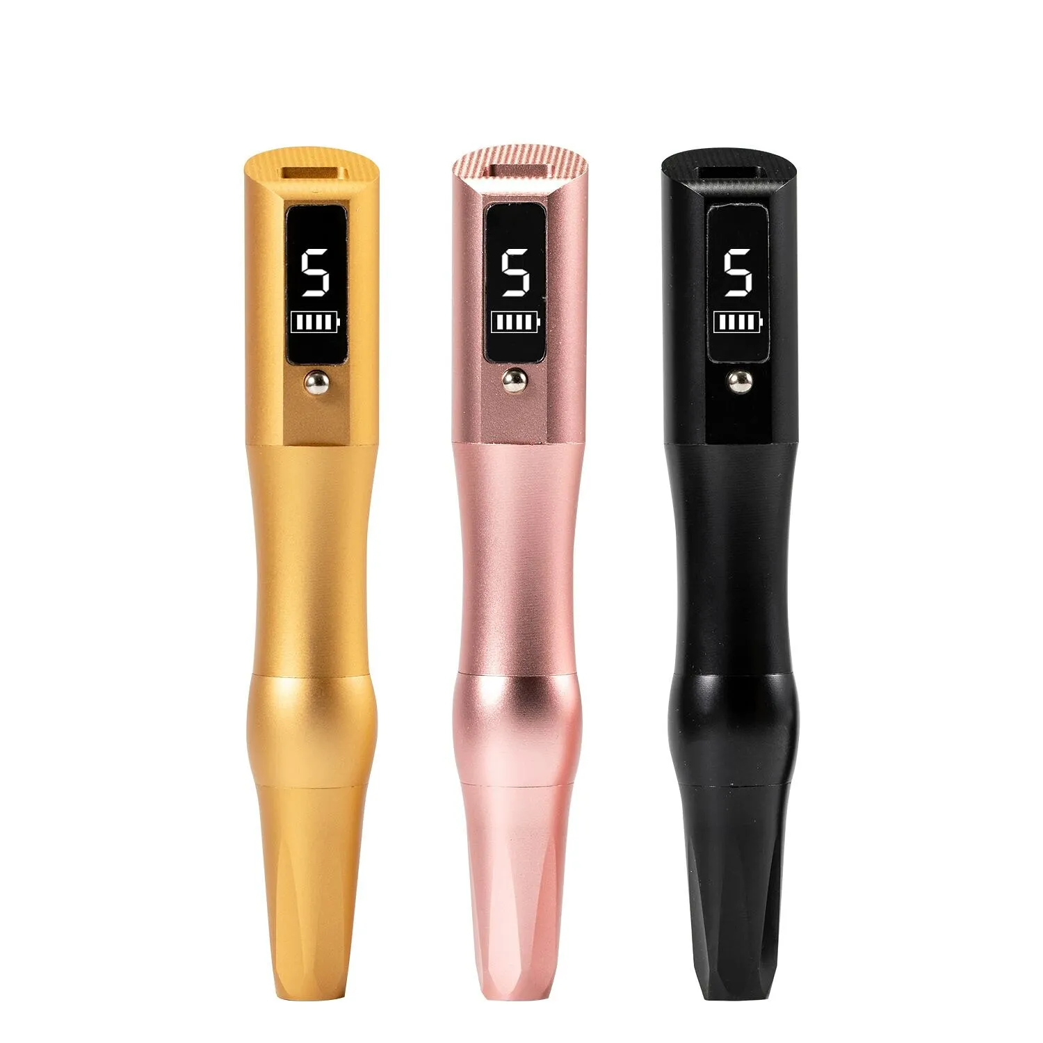 

JiDragon Digital Cordless Rechargeable PMU Wireless Machine 5 Speed Tatoo Eyebrow Lip Permanent Marker Pens Makeup Machine, Black/gold/rose gold