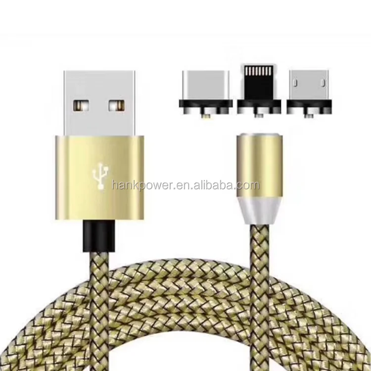 Cell Phone Cable Magnetic USB Charger 3 in 1 USB Charging Data Metal Micro USB Function Cables Magnetic Phone Charger - ANKUX.COM