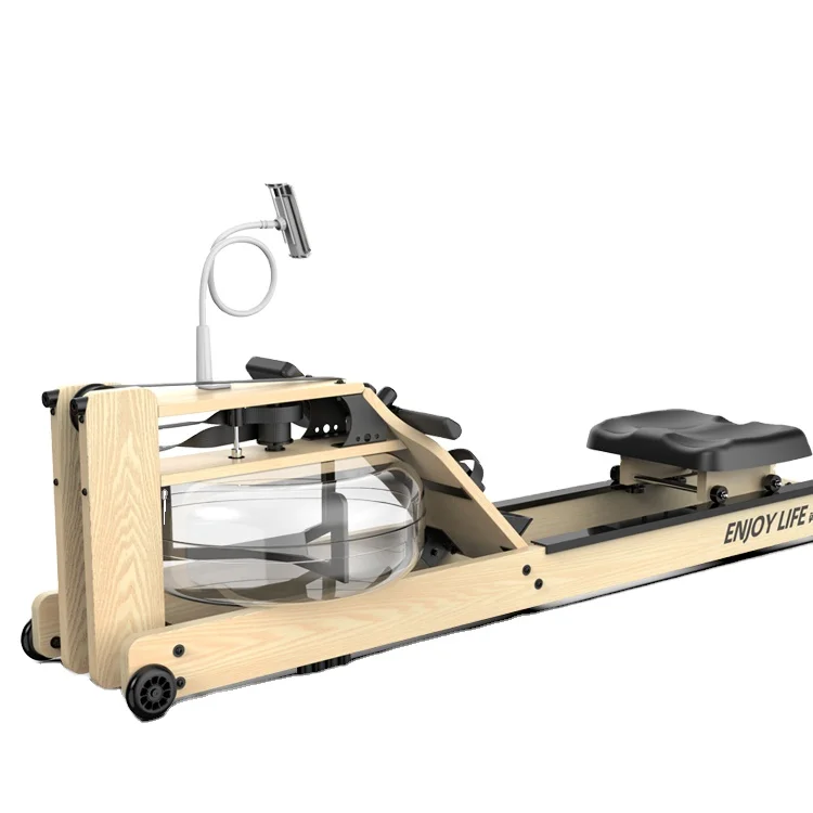 
body building rowing machine cardio hydraulic row machine transport wheels water rower 