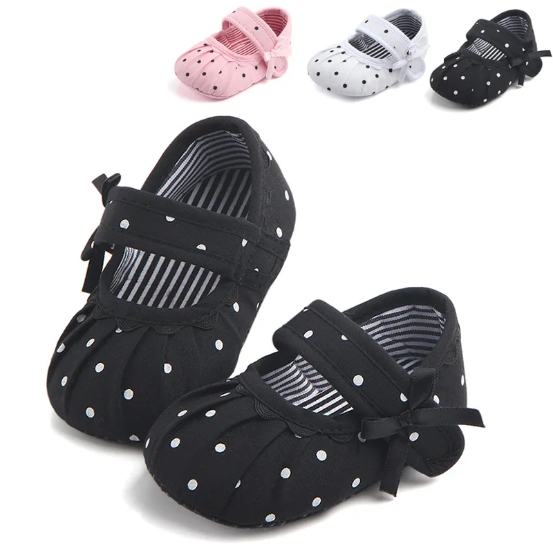 

Baby dress Shoes Newborn Fashion Girls lovely Dot Bow Non-slip First Walkers Shoes Princess Casual Shoes B1, As photo