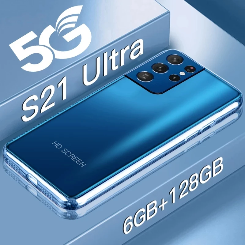 

S21 Ultra Smartphone 5000mAh 4G 5G 16MP+32MP 6GB+128GB Cellphone Android Celulares Mobile Phones, Black. gold,white