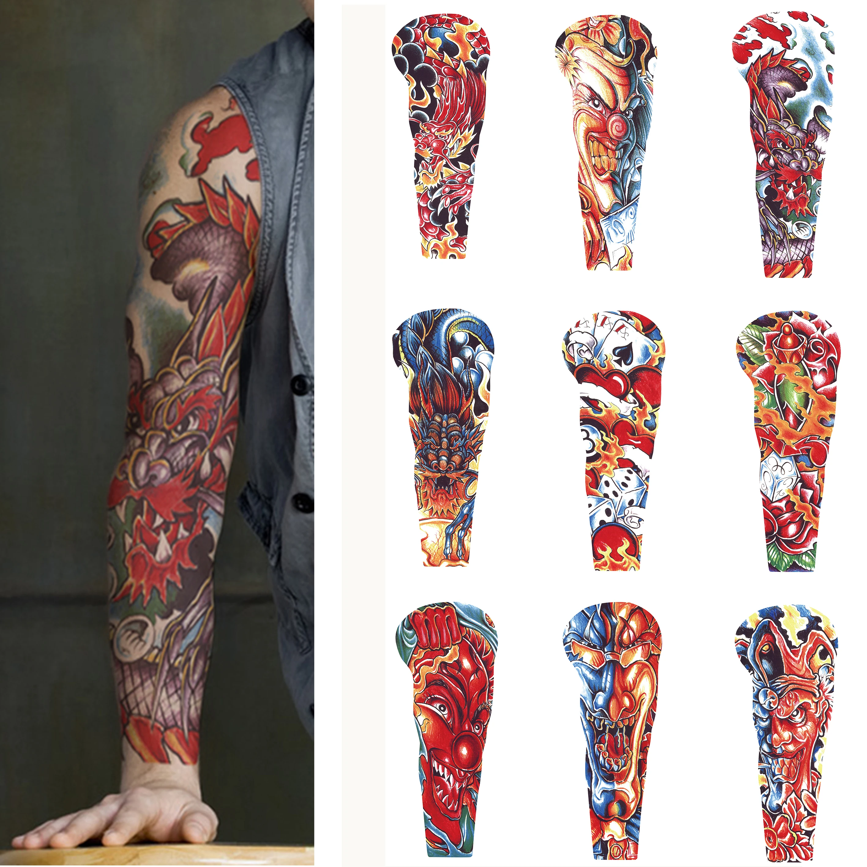 

Body Art Full Arm Temporary Tattoo Paper Tattoo Sticker For Adult