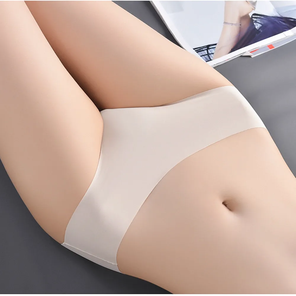 

Private label wholesale plus size seamless underwear ice silk briefs sexy women's panties