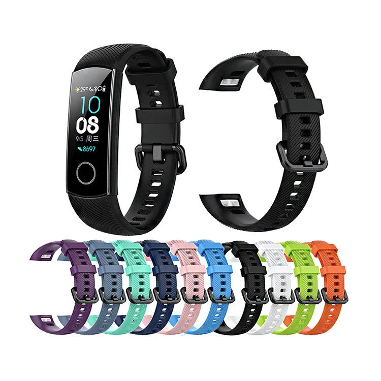 

Universal Solid Color Soft Silicone Strap For Huawei Honor Band 4 Smart Wristband Replacement Watchband For Honor Band 5 Strap, As show