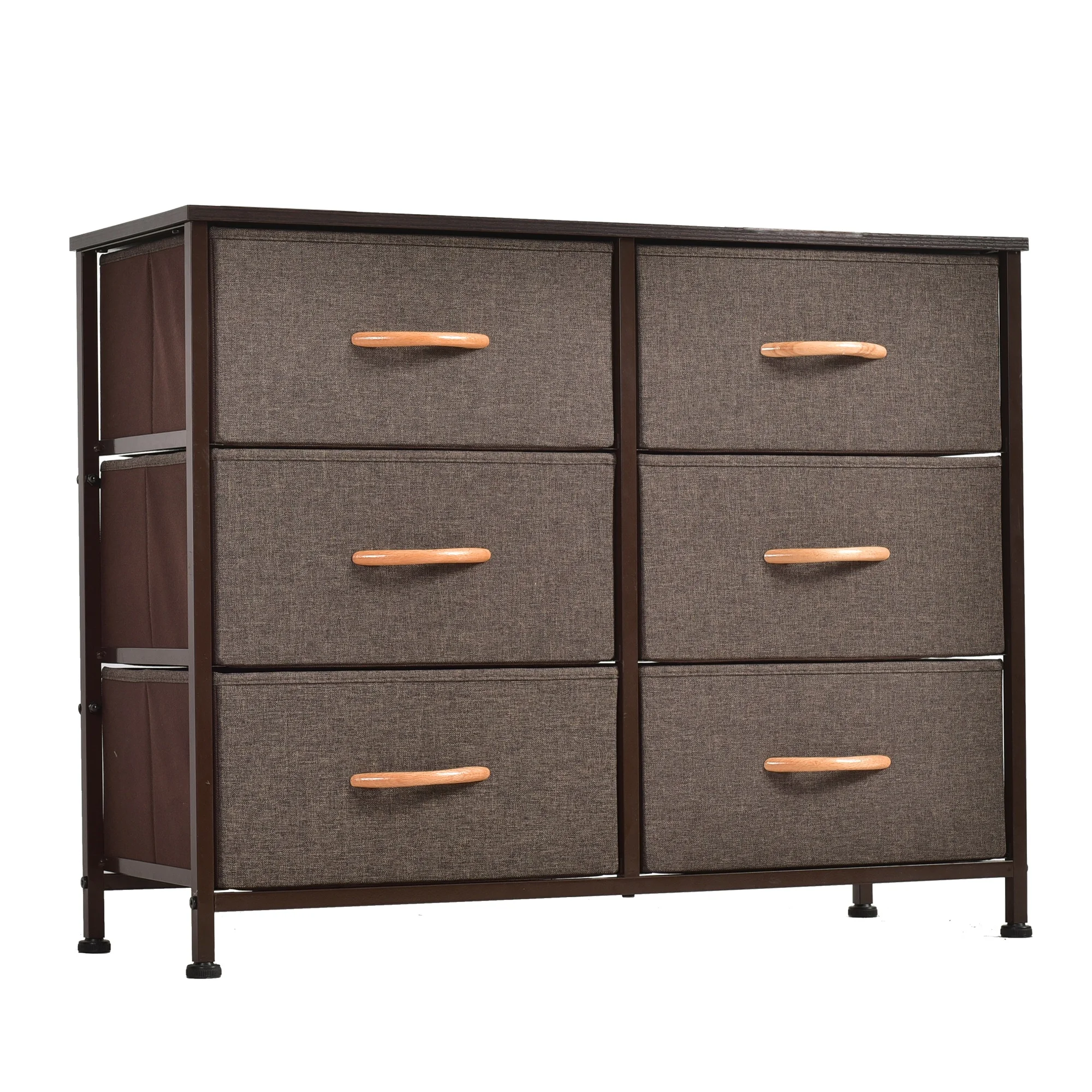 

3 Layer Dresser Closet with 6 Drawers Storage Tower Unit - Brown