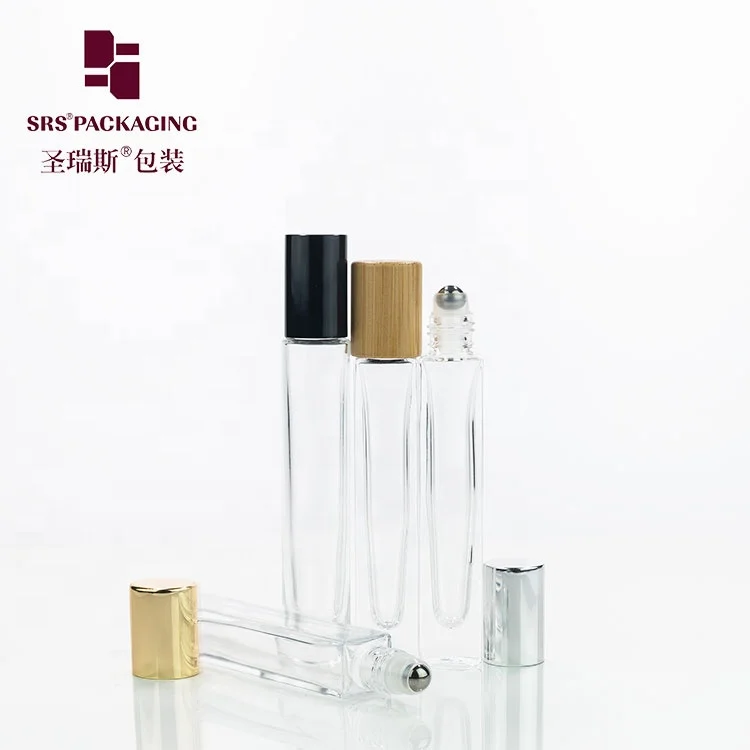 

Super promotion glass essential oil roller 10ml clear roll on bottles free shipping