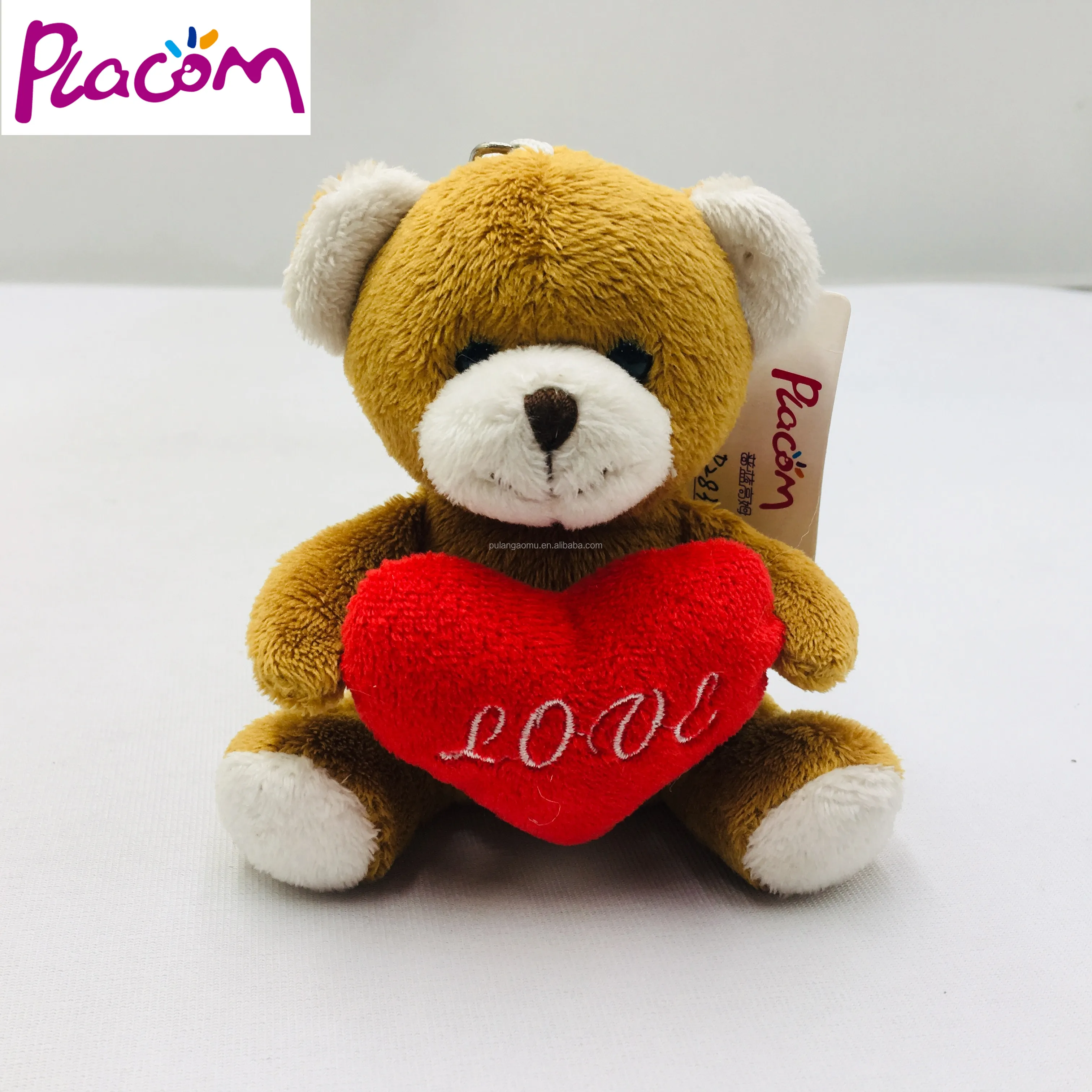 10cm Custom Plush Lovely Teddy Bear With Red Heart Stuffed Animal Soft ...