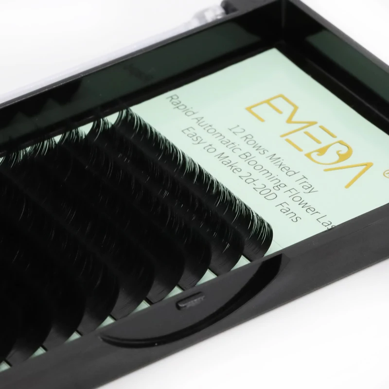 

Private label blooming volume easy fan lashes vendor automatic flower lashes 0.03 thickness J/B/C/CC/D curl best vendors, Black