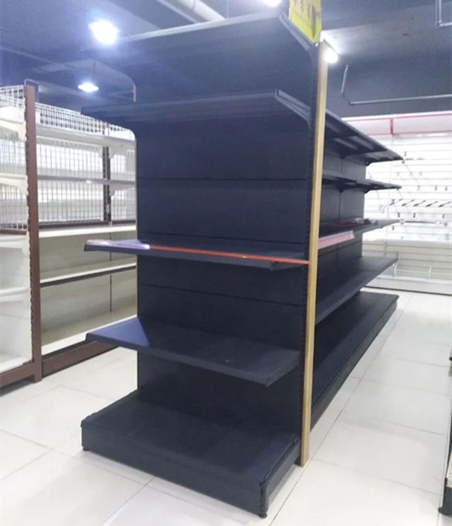 

single side supermarket shelf,Island Gondola Shelving Systems, Customer colors
