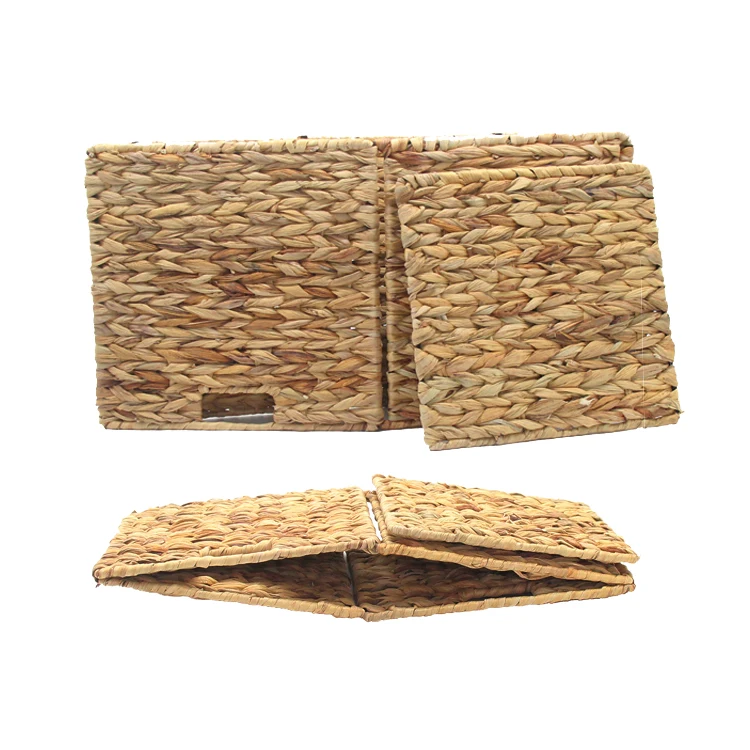 

cheap stacking brown square decorative black metal wicker storage baskets, Khaki,gold,black,coffee or customized