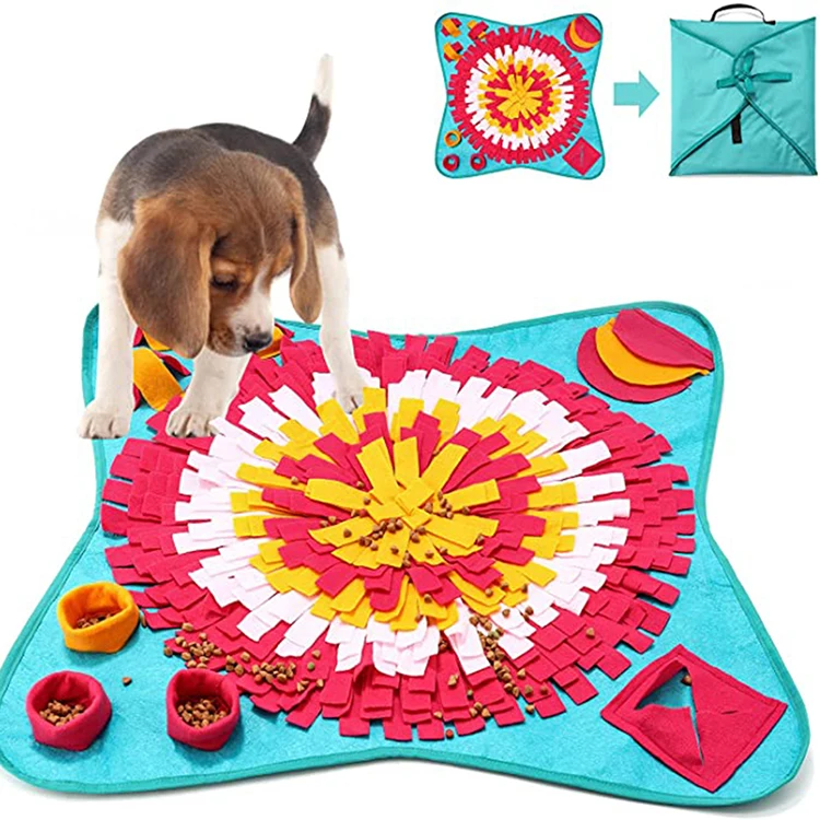 

Hot-selling Durable Colorful Multi-function Slow Feeding Pet Dog Toys Smell Training Snuffle Mat Pad, As picture