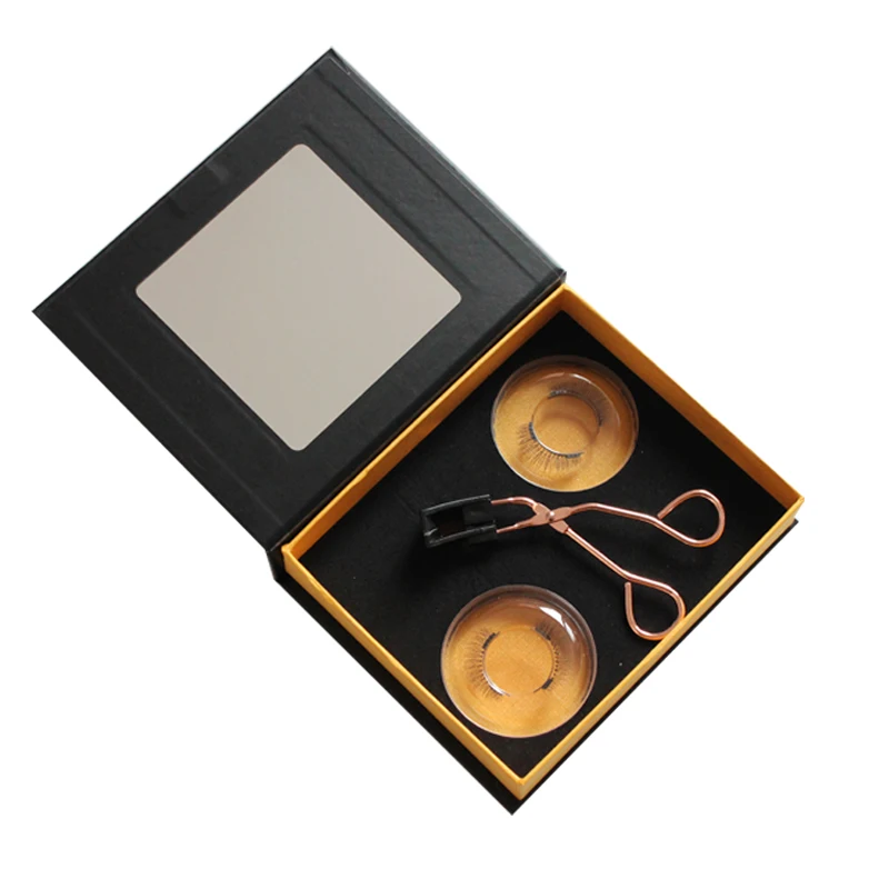 

hard magnetic eyelashes with tweezers eyelash magnetic packaging box magnetic eyelashes with 2 magnets, Natural black