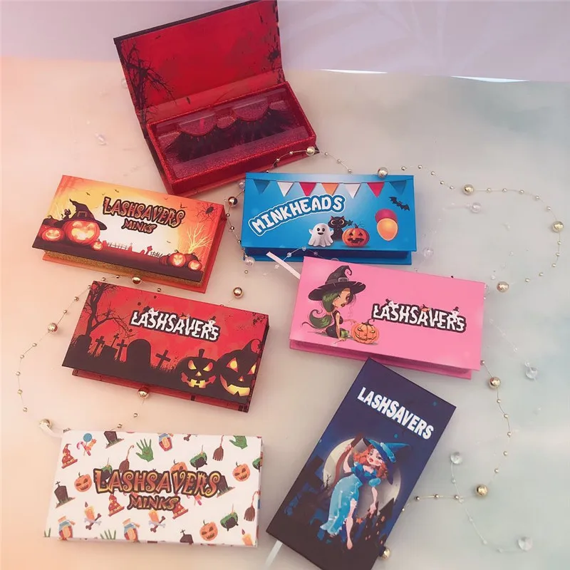 

OEM Handmade Wholesale Custom Eyelash Package Boxes Empty Halloween Lashes Cases