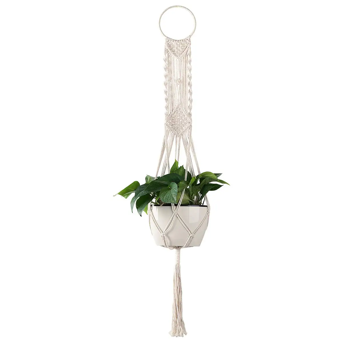 

Home Decorations Macrame Plant Hangers Handmade Indoor Wall Hanging Planter Plant Holder, White