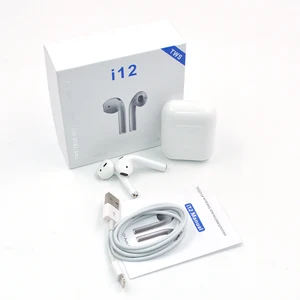 i12 TWS 5.0 earphone Bilateral Stereo Mini Bluetooths true wireless earbuds with popup