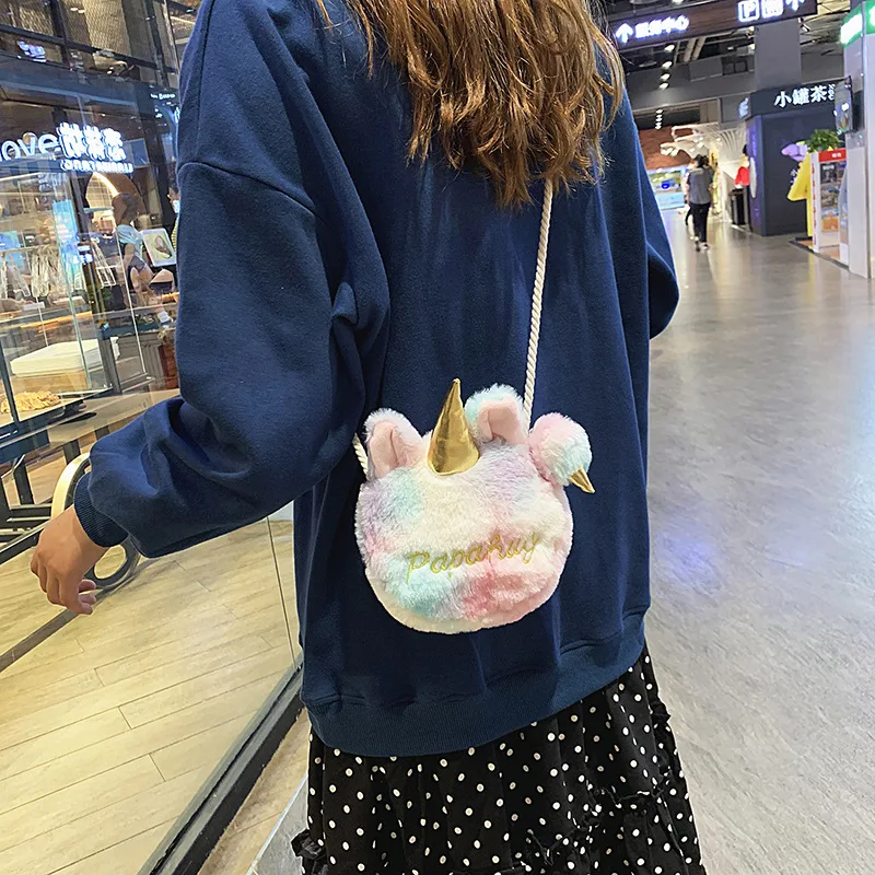 

Fashion Mini Cute Girls Crossbody Shoulder Bags Winter Furry Faux Fur Purses and Handbags for Women