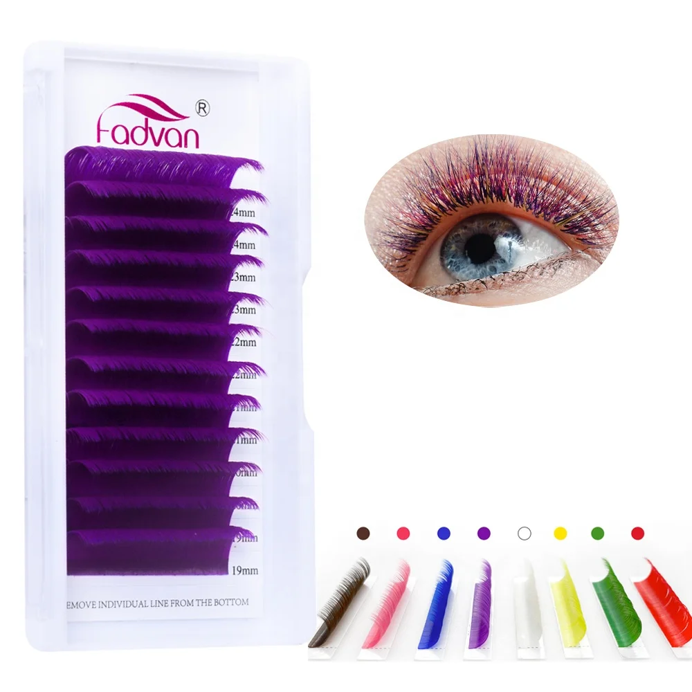 

Multicolor Volume Eyelash Extensions 0.07 D Curl Premade Fans 2D-20D Easy Fan Lash Self Fanning Volume Eyelash Extensions, Multicolour