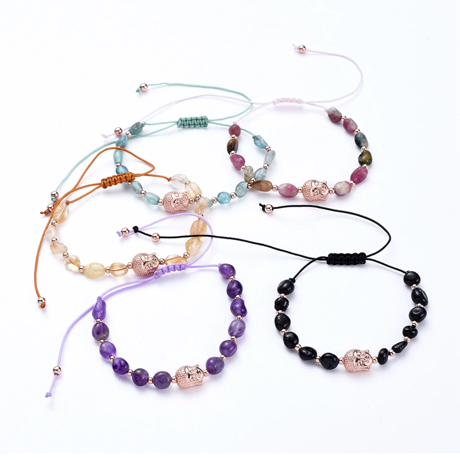 

PandaHall Buddha Head Nylon Thread Braided Bead Bracelets