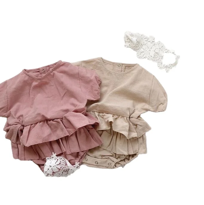 

Baby Girl Clothes cotton linen girls romper and underwear 2pcs set linen baby clothes