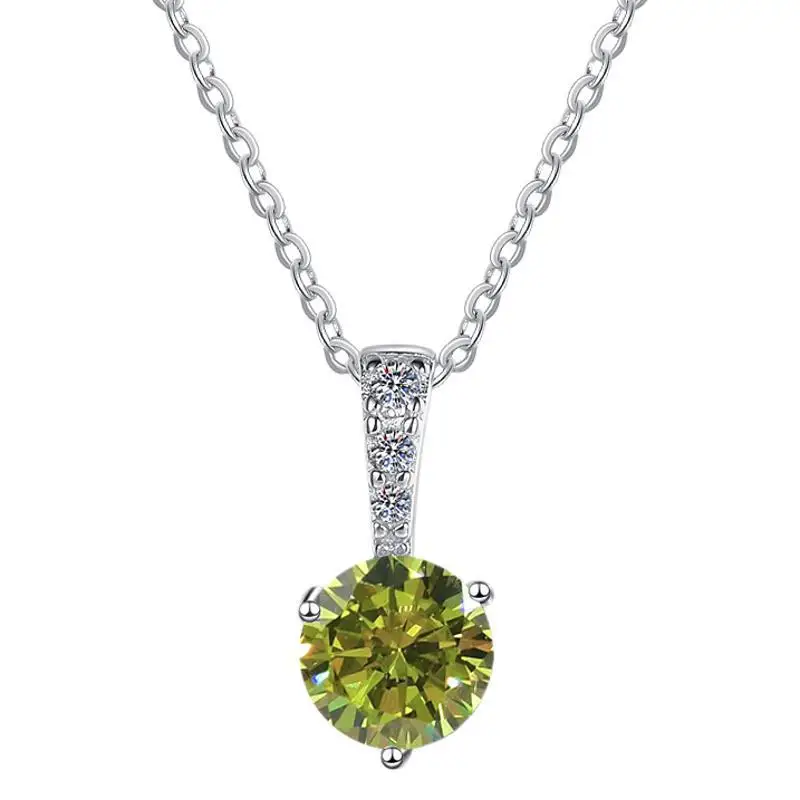 S925 Sterling Silver High Grade Moissanite Necklace Silver Plated 925 Sterling Silver for Weddings Parties and Engagements