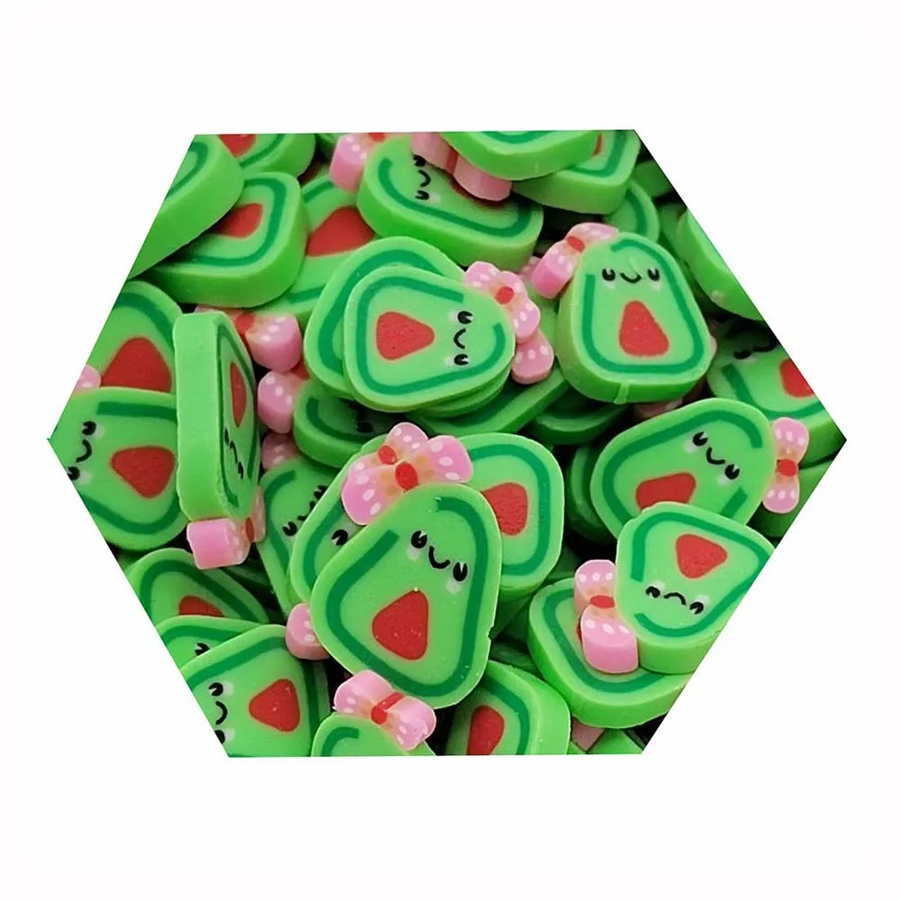 

Kawai Smile Avocado Fruit Polymer Hot Clay Sprinkles DIY Resin Shaker Jewelry Stuff Slime Filling Phone Nail Art Decor