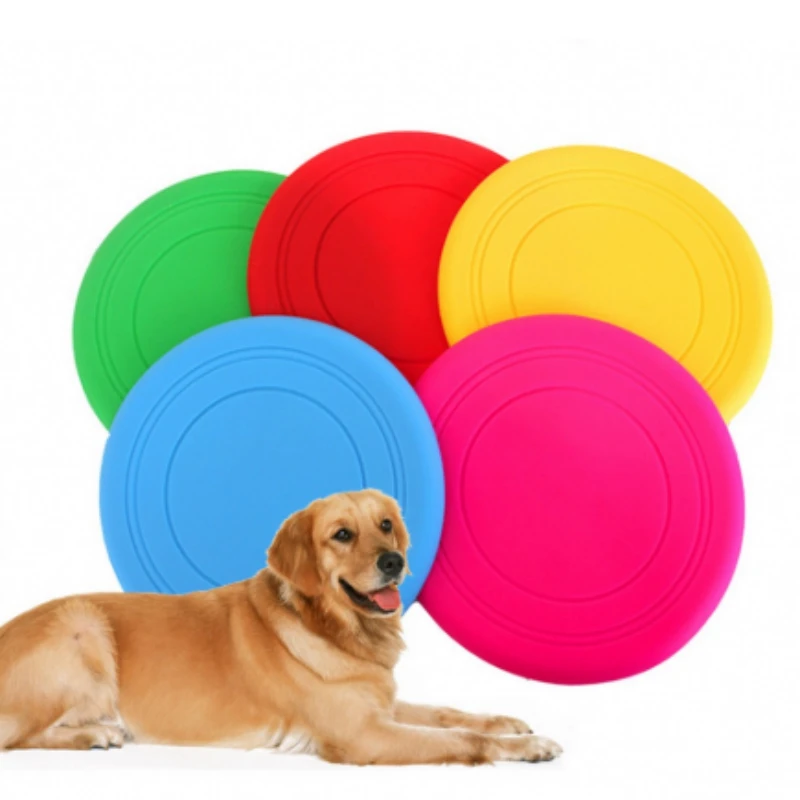 

Customized Full Printing Silicone Pet Toys Flying Disc Dog Cat Bite Chew Toys Pet Training Treat Interactive Toys, Red, blue, green, yellow, orange