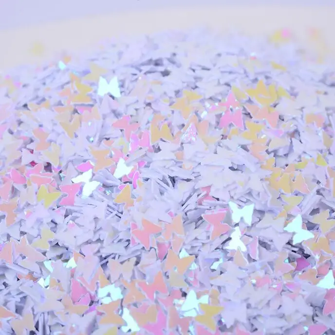 PVC Butterfly Sequins 3 mm Size Pastel Colors for Slime Crafts Arts Decorations