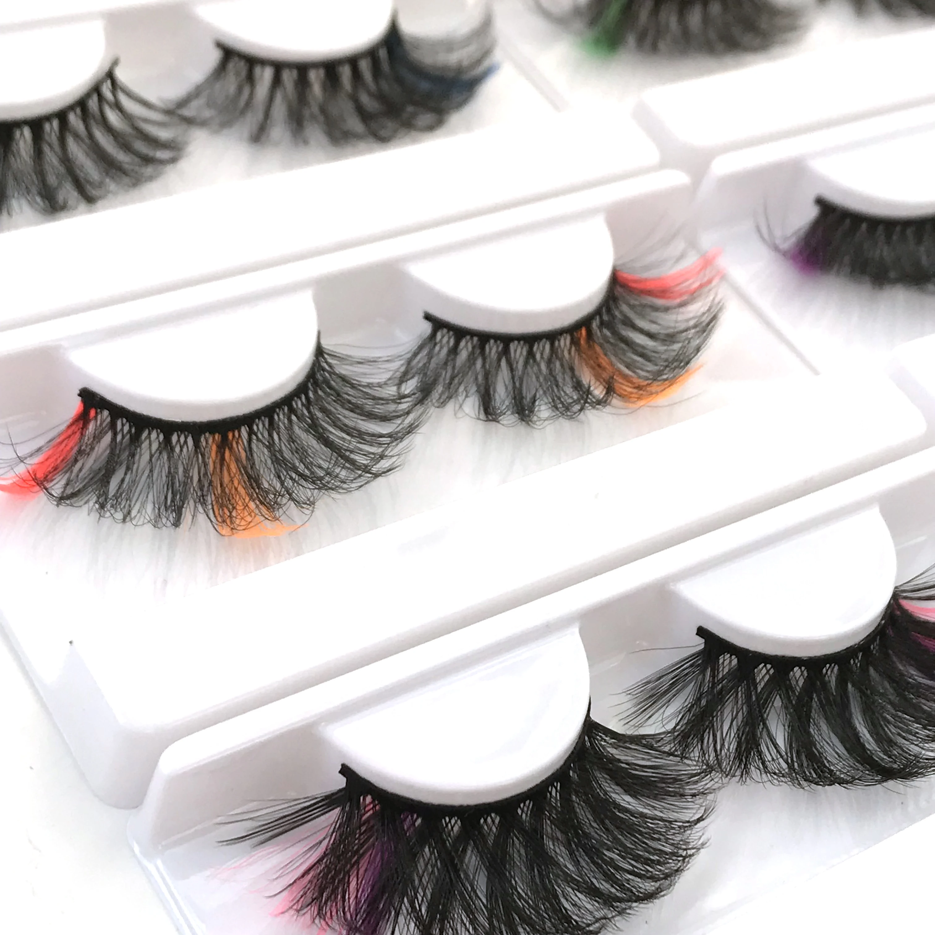 

colored lashes 3d wholesale lash vendors 3d faux mink lashes with custom packaging