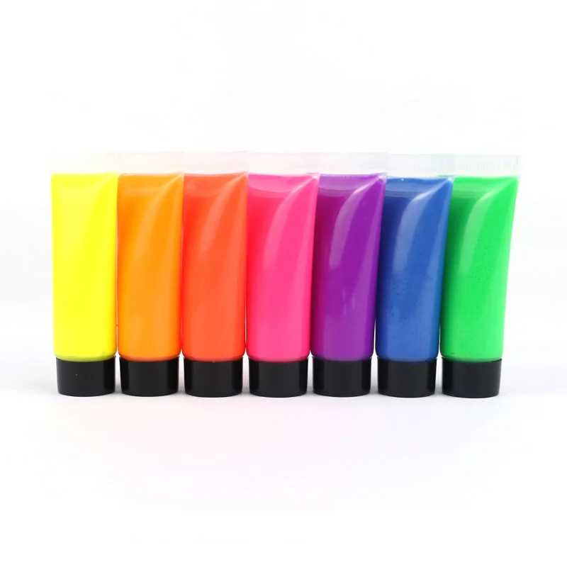 

Washable children face paint UV neon fluorescent body face painting tube colors, 8 uv colors options