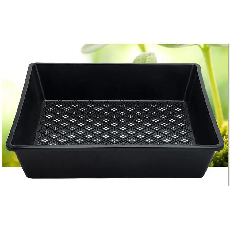 

DDA322 Plastic Propagation Seed Flat Tray Rice Hydroponic Seedling Microgreen Garden Trays Black Flat Plastic Nursery Trays