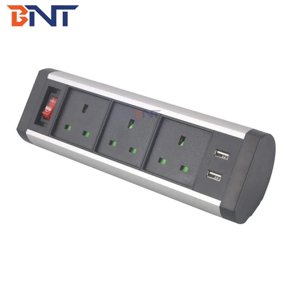 British power clamp on desk edge power socket with usb charger