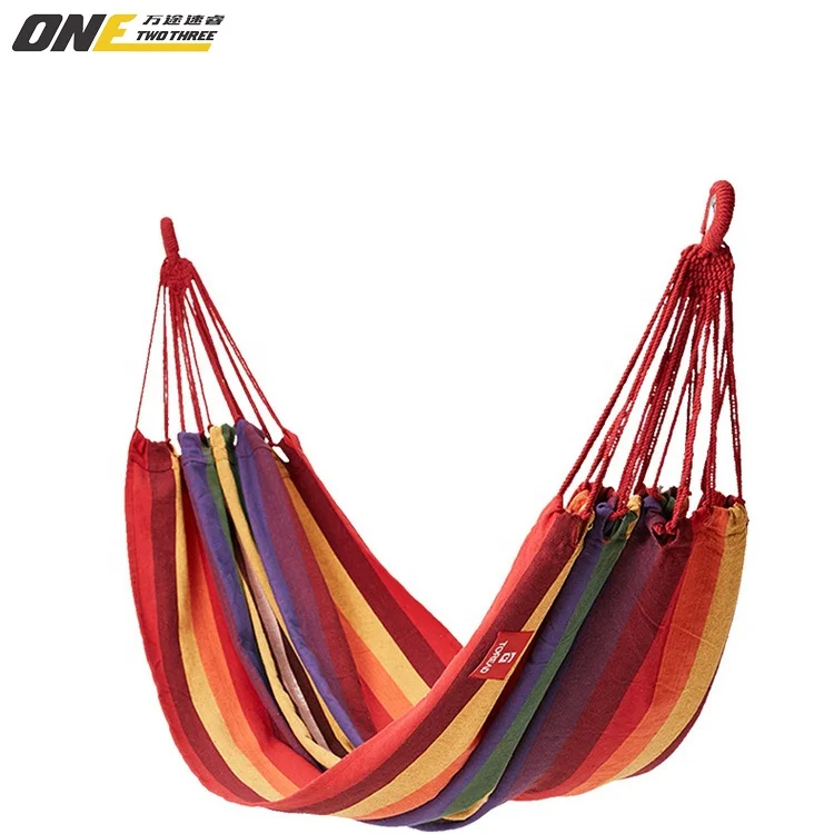 

1-2 people rainbow color Outdoor Leisure Cotton Brazilian Hammock Portable Double Camping Parachute Nylon Hammock, Customized