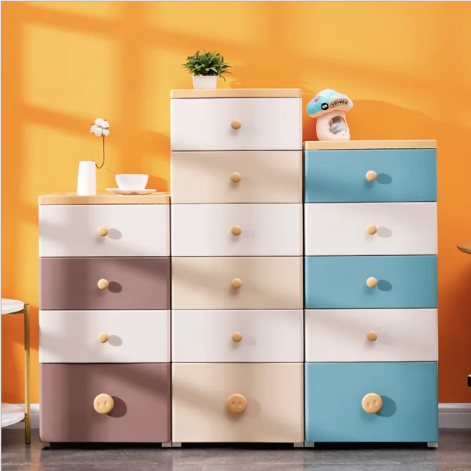 

Multi Layer Drawer Storage Cabinet Plastic Household Cabinet Children's Clothing Cabinet Multifunctional Toy Box Storage Box, Blue khaki brown