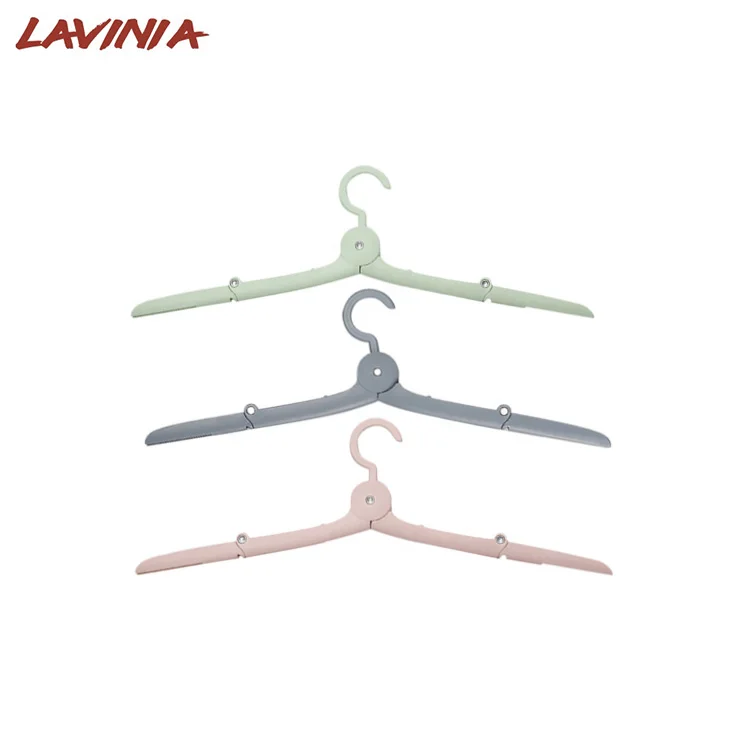 

Portable Lavinia Short Travel Hangers,Travel Clothes Swimwear Plastic Hanger, Pink/green/grey