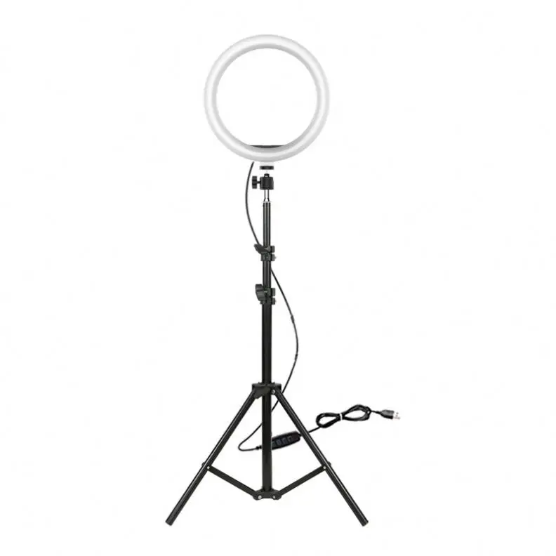 

Hot selling china wholesale beauty live stream ring light color 26cm floor ring light tripod ring light for mobile, White
