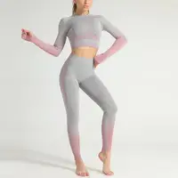 

2020 New Stripes Seamless Knitting Yoga Set Soft Stretchy Fitness Yoga Wear Push Up Slim Sports Sets
