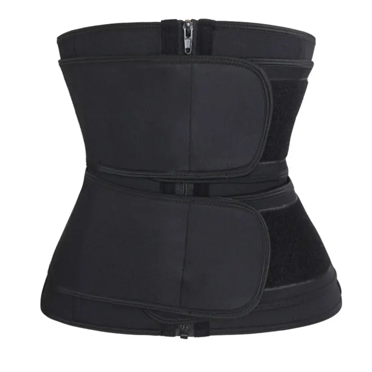 

Drop Shipping E-commerce Dropshipping Fitness and Weight Loss Black Double Belt Neoprene Seamless Waist Trainer, As shown or customed