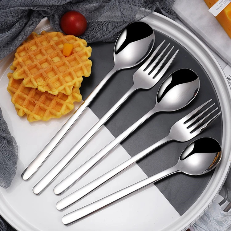 

amazons online silverware flatware set dessert fork table spoon stainless steel silver cutlery set fork set