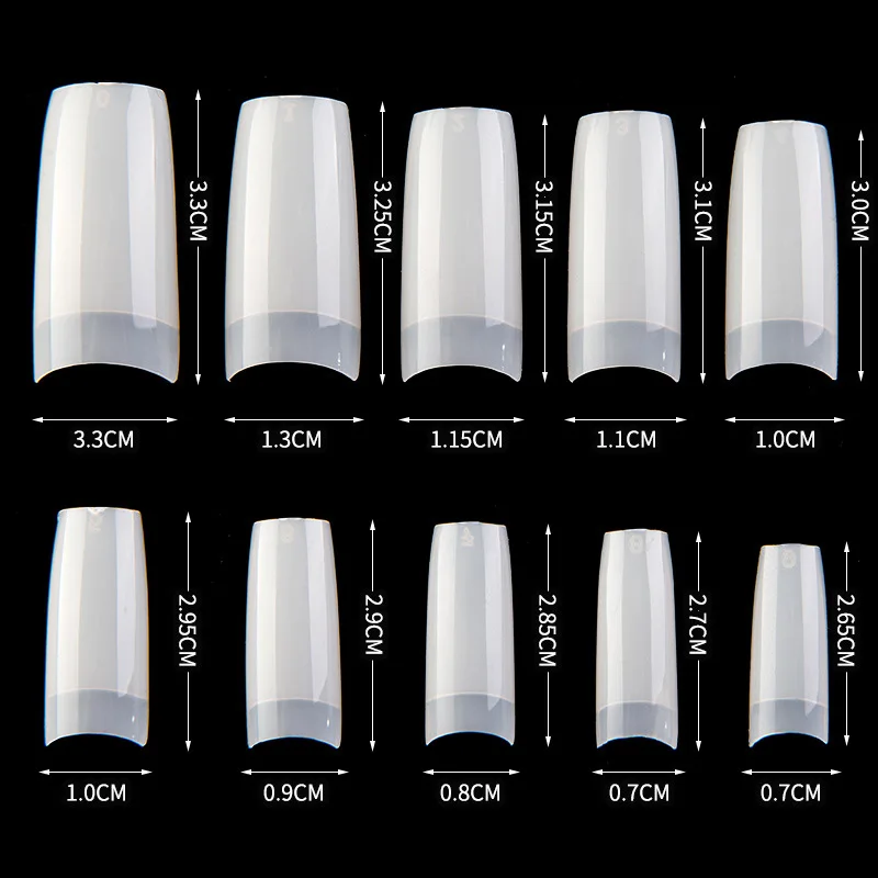 

Wholesale 500pcs/bag Nails Clear/Natural False Artificial Fingernails new French coffin Nail Tips, Clear whilte