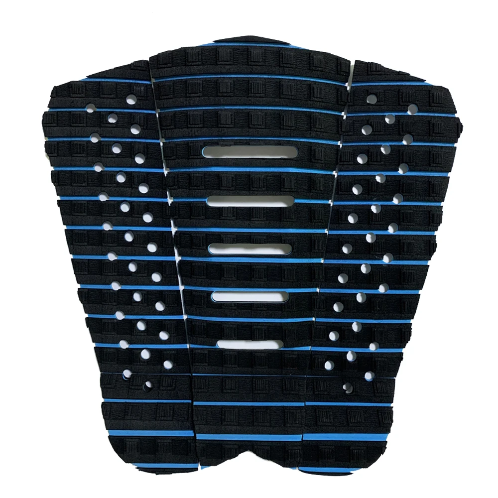 

Non-Slip EVA Deck Pads Surfboard Traction Pad Mat Board Surf Grip Pad, Black with blue line/support customize