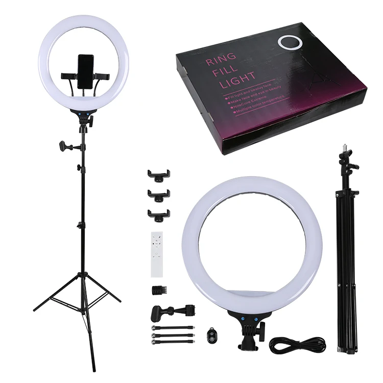 

Cheap Price Fill Lamp With Floor Tripod 14 Inch 18 Inch LED Ring Light With Stand, Black