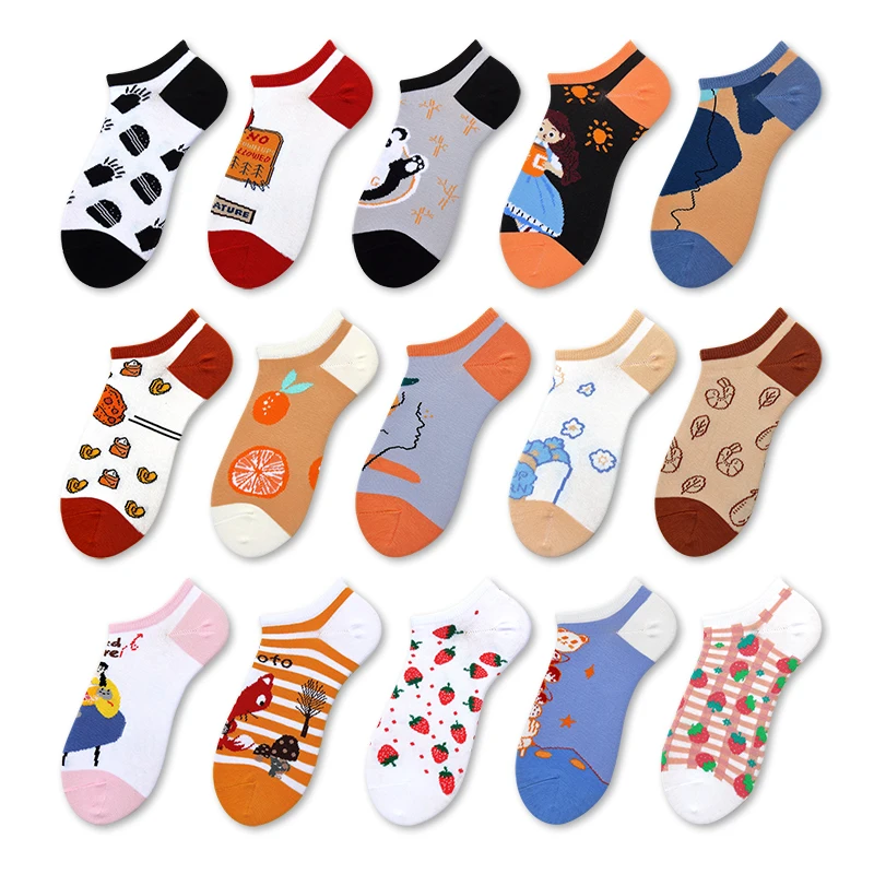 

2021 New design colorful fashion cheap happy socks ankle