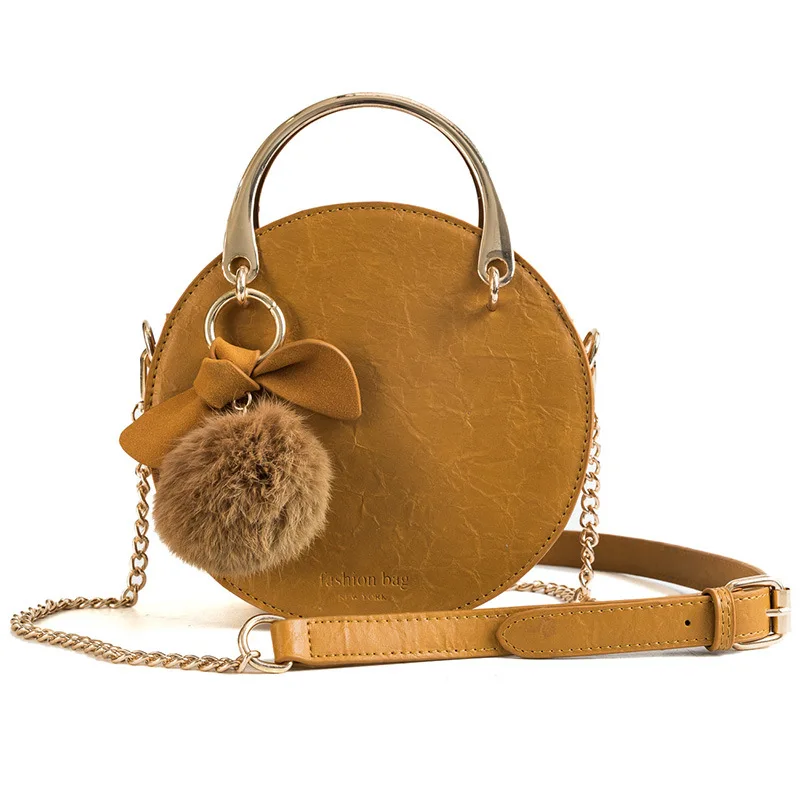 

Latest Fashion Cute Crossbody Bags with Fur Ball Round Designer Handbags Famous Brands Purse and Bags Women Handbags Ladies