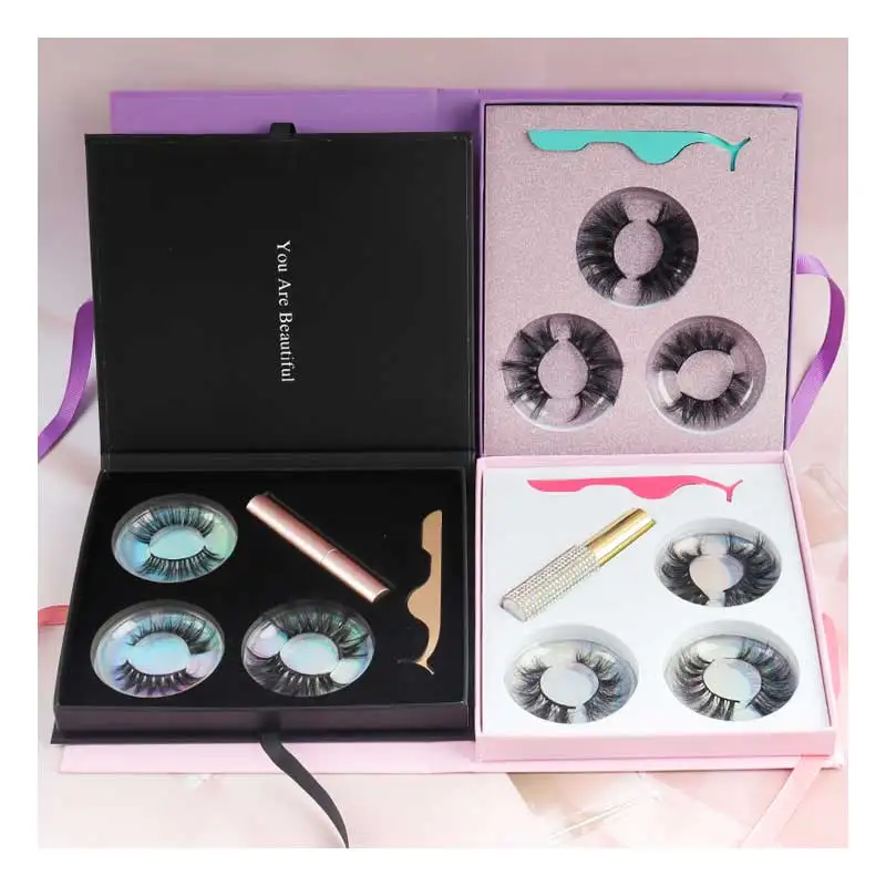 

lashbook 16 pair wispy eyelashes private label eyelash box packing bulk custom eyelash box packaging, Natural black