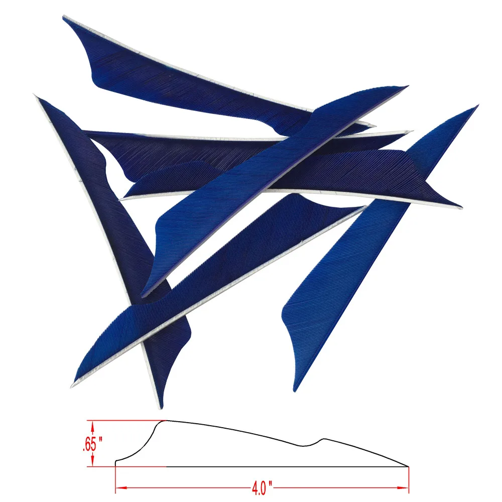 

4" STING Navy Blue Archery Arrows Feathers Turkey Feather Fletching For Traditional Bow Arrows Accessories Right Left Wing
